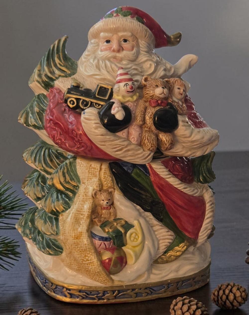Fitz and Floyd Cookie Jar Renaissance Collection by Omnibus Santa Vtg
